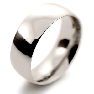 Court Very Heavy -  8mm (TCH8 W) White Gold Wedding Ring
