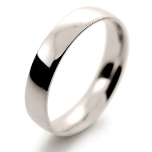 Court Light -  4mm (TCSL4 W) White Gold Wedding Ring UK