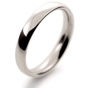 Court Medium -  3mm (TCM3 W) White Gold Wedding Ring