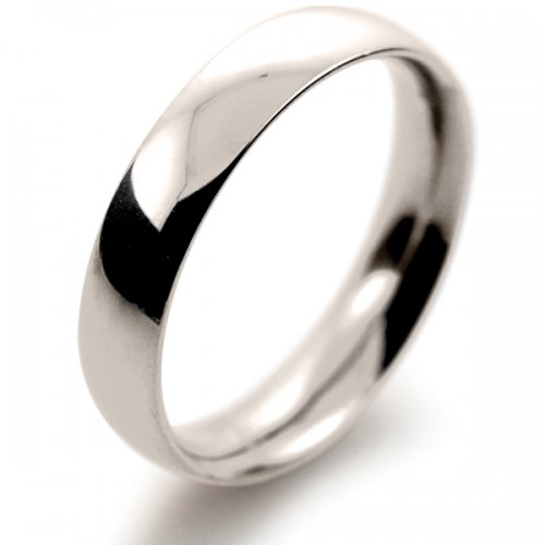 Court Medium -  4mm (TCM4 W) White Gold Wedding Ring