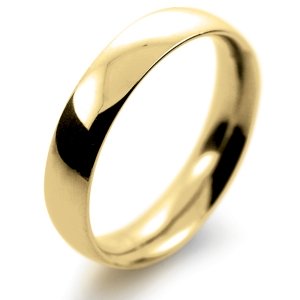 Court Medium -  4mm (TCSM4Y-Y) Yellow Gold Wedding Ring