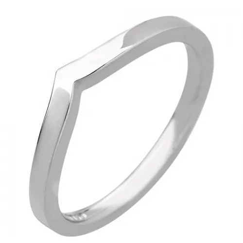 1.7mm White Gold Shaped Wedding Band (R897) - All Metals