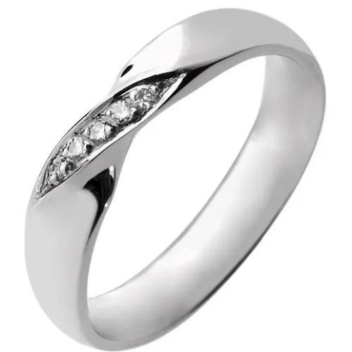4mm Diamond Shaped Wedding Ring (R925.DI5) - All Metals