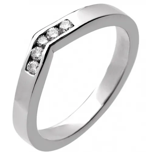 2.8mm Shaped Wedding Ring (R931.DI5) - All Metals