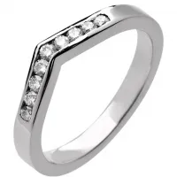 V Shaped Diamond Wedding Band