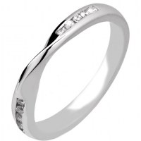 Shaped Wedding Ring (R1140.Di.10) - All Metals