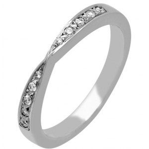 Shaped Wedding Ring (R1142.Di.10) - All Metals