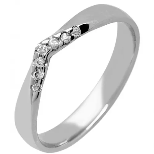 V Shaped Wedding Ring (R1171.dia7) - All Metals