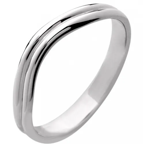 Shaped Platinum Wedding Ring (R167) - All Metals
