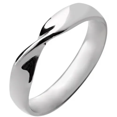4mm Shaped Wedding Ring  (R502) - All Metals