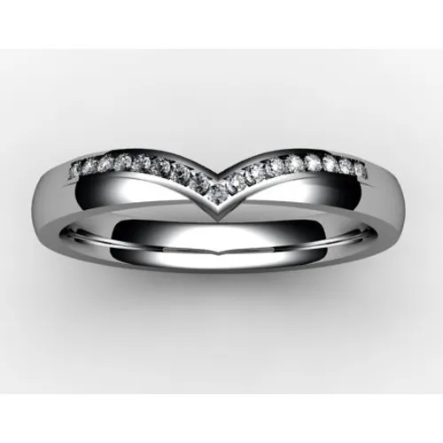 Platinum Shaped Wedding Ring (SW016) - All Metals