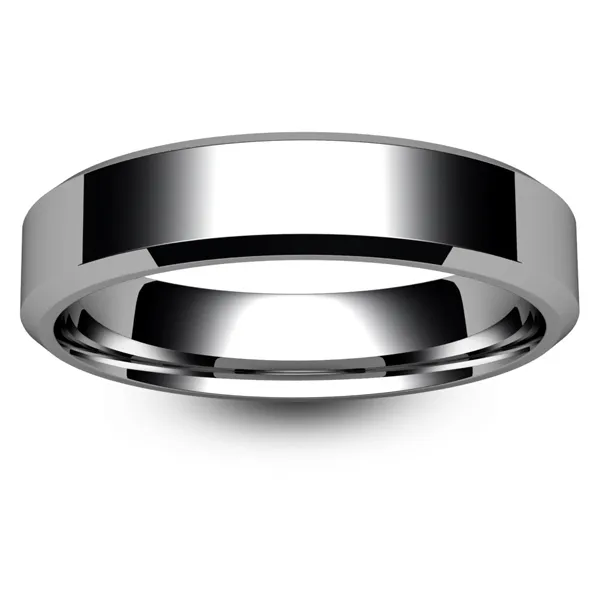 Mens Platinum with Beveled Edge 5mm Polished Wedding Band Ring - Walmart.com