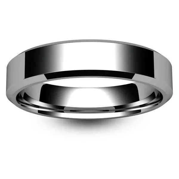 Buy Flat Court Chamfered Edge 5mm Palladium Wedding Ring