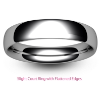 Slight or Soft Court Light -  2.5mm Platinum Wedding Ring 