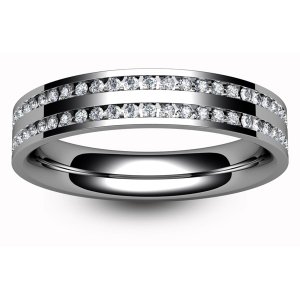 Diamond Wedding Ring - Half Channel Set - All Metals