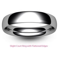Slight or Soft Court Light -  3mm Platinum Wedding Ring 