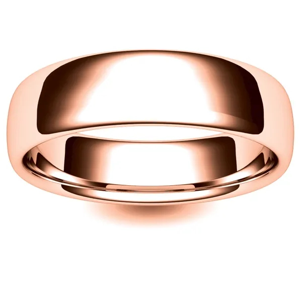 6mm Rose Gold Wedding Ring Soft Court Very Heavy Ring For Mens