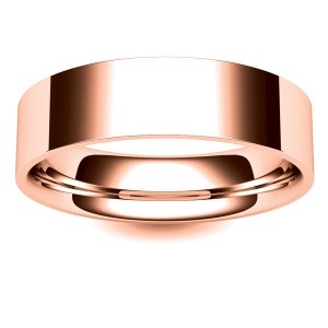Flat Court Light -  6mm (FCSL6-R) Rose Gold Wedding Ring