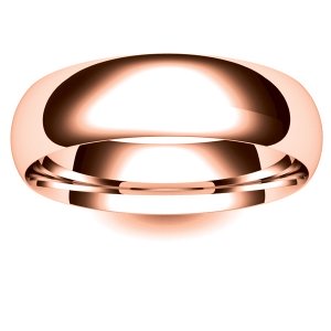Court Light - 6mm (TCSL6-R) Rose Gold Wedding Ring Mens