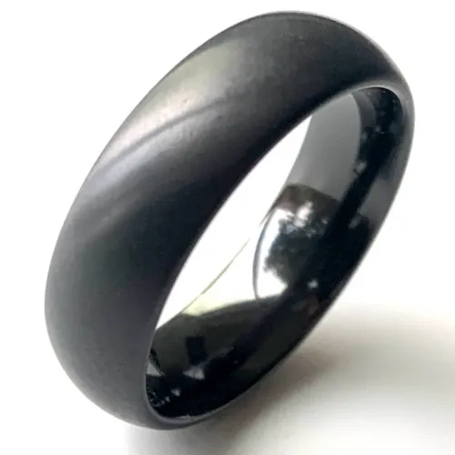 Black Zirconium Wedding Rings - Court 2mm-12mm