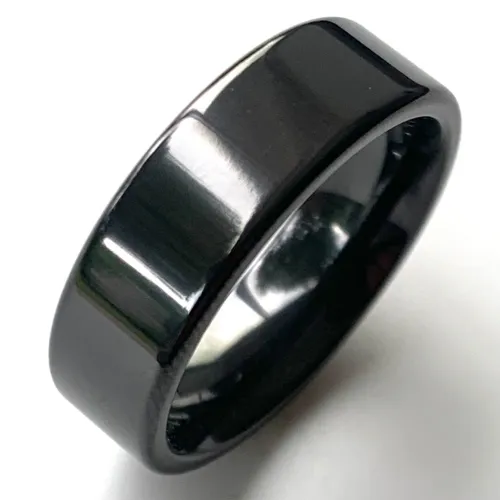 Wedding Ring Zirconium - Flat Court 2mm-12mm