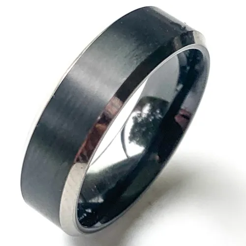 Zirconium Rings UK - Chamfered Flat Court 4mm-12mm