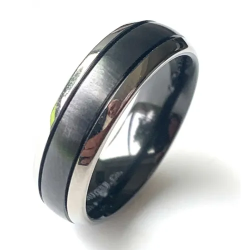 Platinum and Zirconium Men's Wedding Ring - Court 4mm-12mm