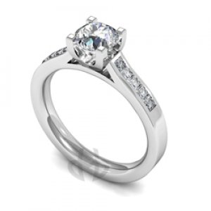 Engagement Ring with Shoulder Stones (TBC807) - GIA Certificate