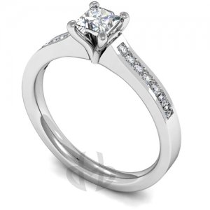 Engagement Ring with Shoulder Stones (TBC838) - GIA Certificate