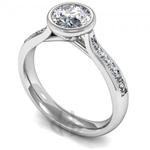Engagement Ring with Shoulder Stones (TBC883) - GIA Certificate