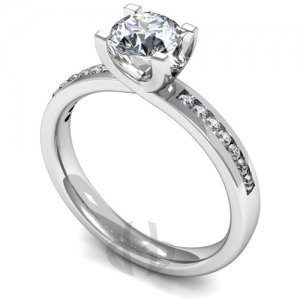 Engagement Ring with Shoulder Stones (TBC942) - GIA Certificate