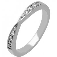 Shaped Wedding Ring (R1142.Di.10) - All Metals