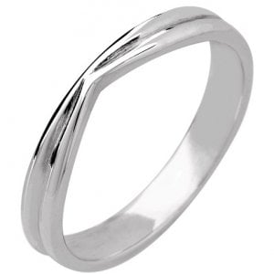 Shaped Wedding Ring 3mm (R165) - All Metals